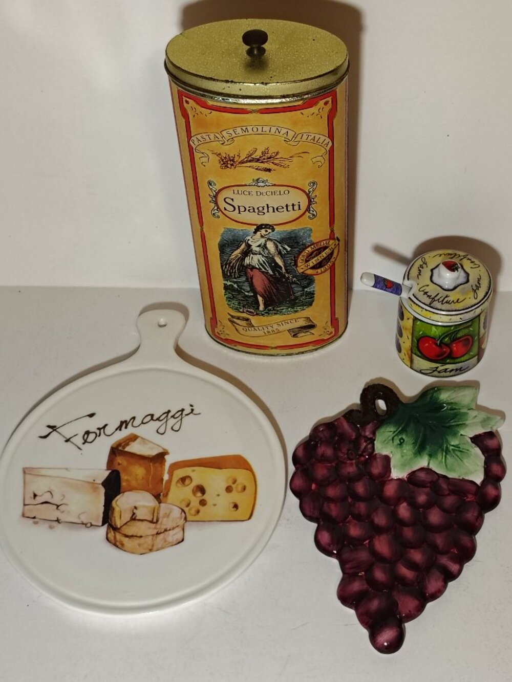 Tuscan Spanish Wall Decor Italian Kitchen Cheese Board Trivet Pasta Jam Ceramic